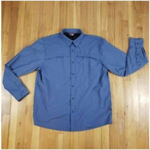 North Face Blue Button Down Shirt Size Large